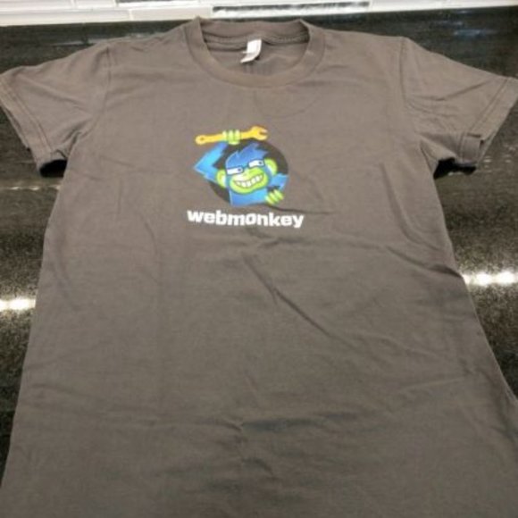 Webmonkey Youth T-Shirt Vintage L Geek Web designer Vintage American Apparel - Picture 1 of 3